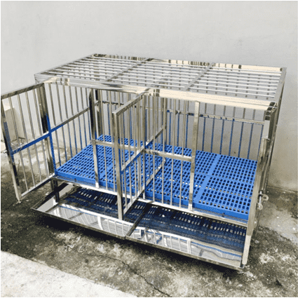 Chuồng chó 2 ngăn nhốt 