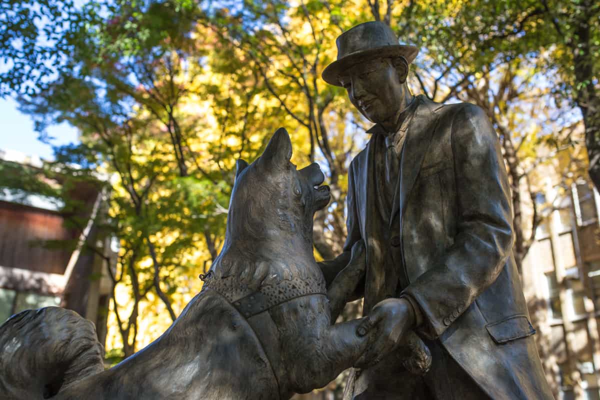 Tượng au88 Hachiko và chủ nhân